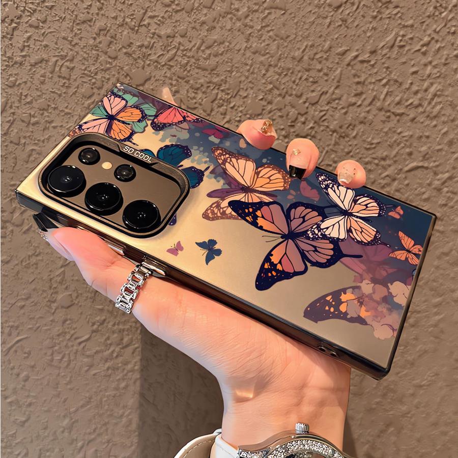Phone Cover Case for Samsung Galaxy S26 S22 Ultra S21 S23 S24 FE S20 FE Note 20 Ultra S25 S25Edge Cartoon Butterfly