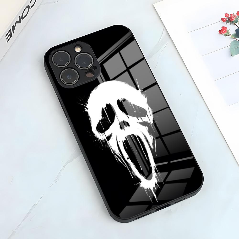 Ghost Face Scream Phone Case For IPhone 17 Pro Max 15 Pro 16 14 Plus 12 13 Mini 11 Pro Shockproof Glass Cover