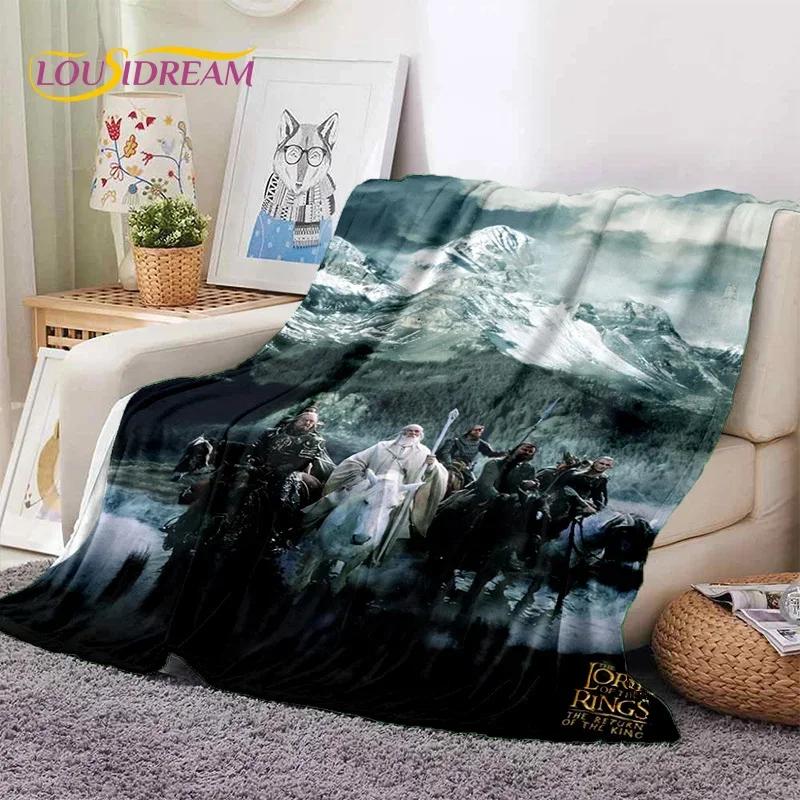 Lord of the Rings Hobbit Movie Soft Flannel Throw Blanket for Bedroom Sofa Picnic Outdoor Leisure Nap Gift