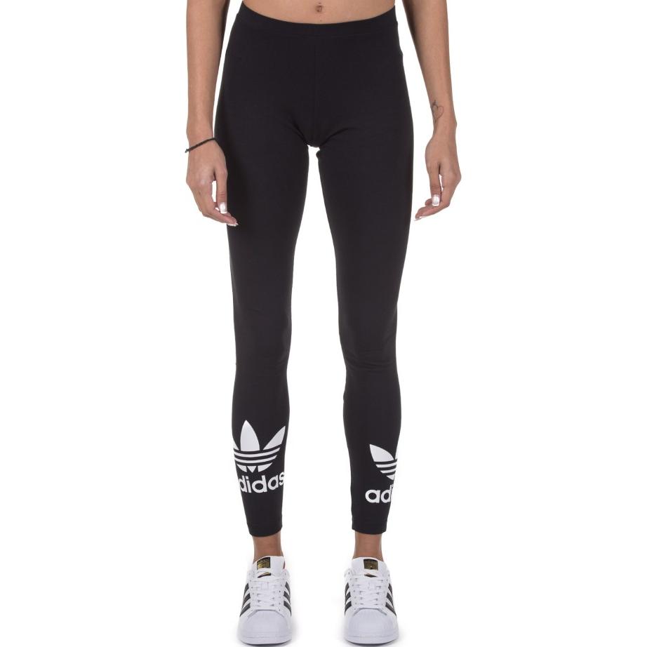 Adidas Originals – Schmal geschnittene Fitnesshose mit Trefoil-Buchstaben-Logo-Print – Damen-Unterteile – Schwarz AJ8153