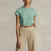 Polo Ralph Lauren Ss22 Solid Color Logo Embroidered Crew Neck Short Sleeve T-Shirt Women Tops Green WMPOKNINCU20519-300