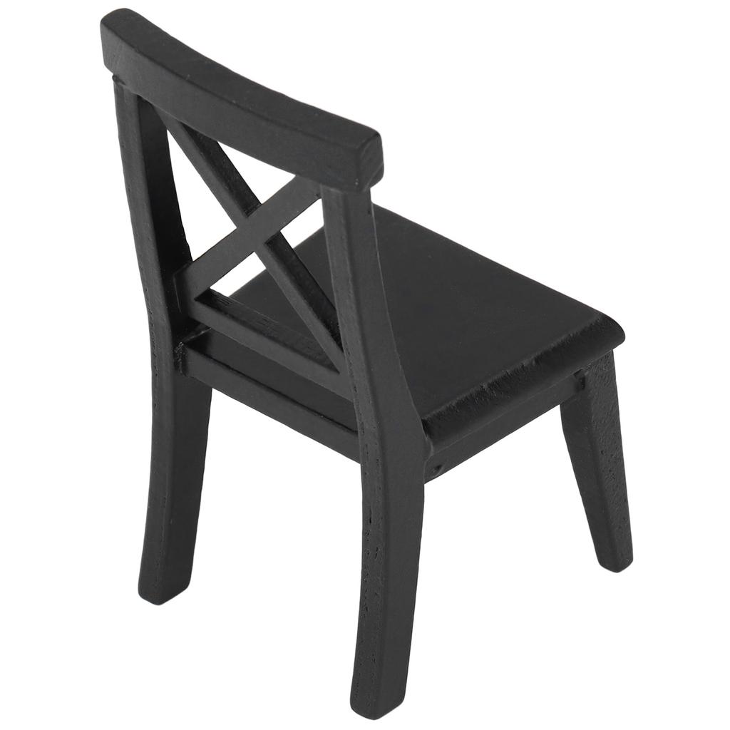 1:12 Scale Dollhouse Chair Classic Style Wooden Black Doll House Furniture Accessories
