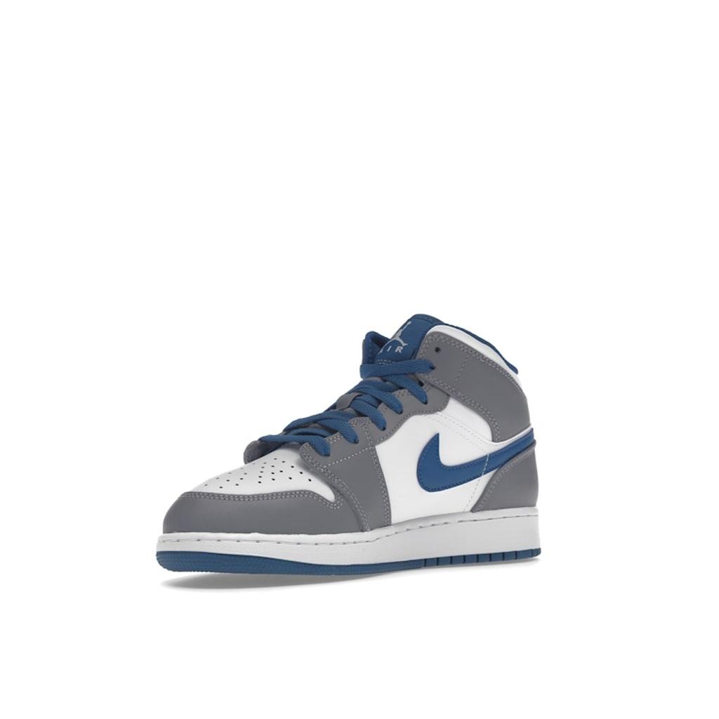 Air Jordan 1 Mid GS Cement True Blue Dětské tenisky Šedá Cementově šedá Bílá DQ8423-014