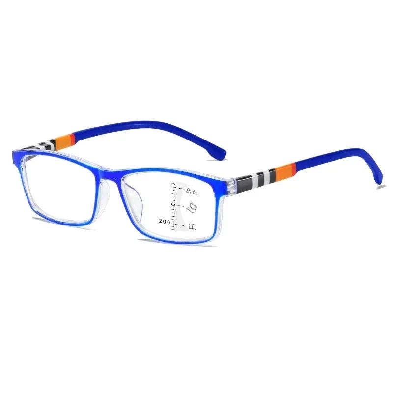 

New Fashion Printed Multifocal Reading Glasses Progressive Near Far High Definition Glasses Anti-Blue Light Presbyopia Glasses 2.5