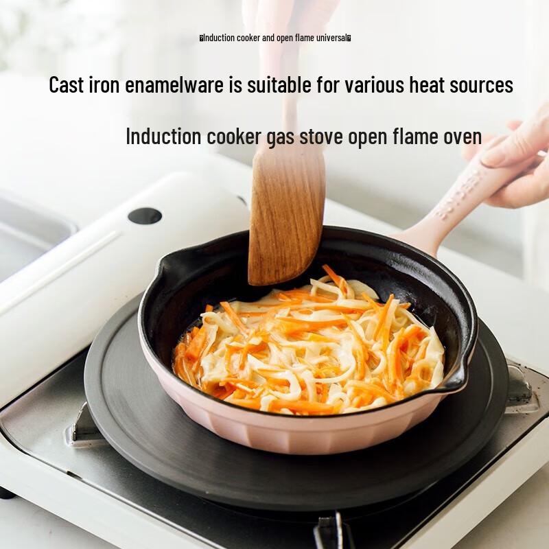 Buydeem 18cm Mini Cast Enamel Frying Pan