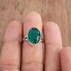 Oval Cab Green Onyx 925 Sterling Silver Ring Jewelry, Handmade Gift Unisex Ring Jewelry