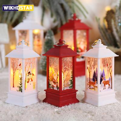 New Christmas Wind Lamp Candle Table Lamp Small Night Lamp Elderly Snowman Christmas Decoration Small Night Lamp Desktop Decorat