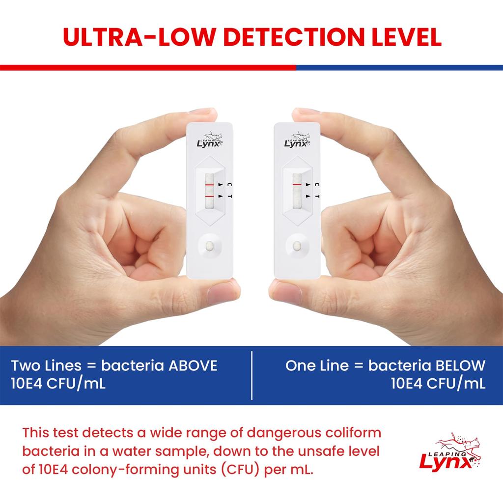 Leaping Lynx Coliform Water Test Kit for Drinking Detects and More Detects Coliforms In Well Pool and Drinking Water In Minutes Water, E. Coli,