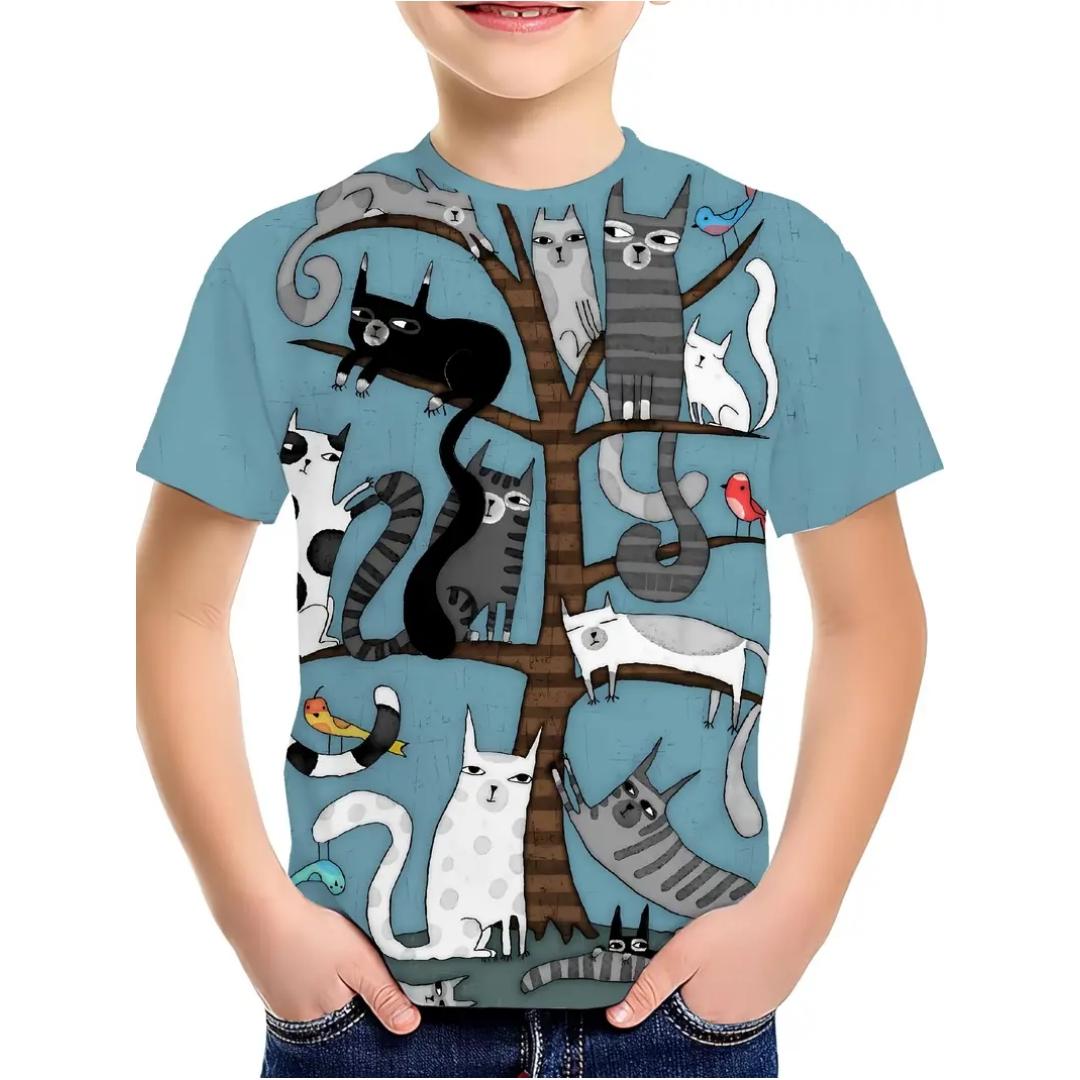 

Kids Clothes Boys T-Shirt Girls Breathable Fashion O-Neck Tops Summer 110