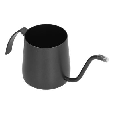 Cafetera Acero Inoxidable Pico Largo Estrecho Cuello de Cisne Sin Recubrimiento Tetera para Hogar Negro