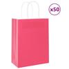 VidaXL Paper Bags 50 Pcs with Handles Pink 21x11x28 Cm, Paper Bag, Paper Gift Bag, Paper Gift Bag, Bag 4101657