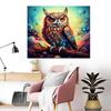 RUOPOTY Acrylmalerei nach Zahlen für Erwachsene Eule Zeichnung auf Zahlen Wand Kunst Malset Geschenk handgemalte Leinwand Malerei Anim