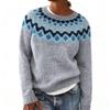 Women's 2025 Autumn/Winter Round Neck Color Block Loose Knit Sweater - Fashionable Pullover