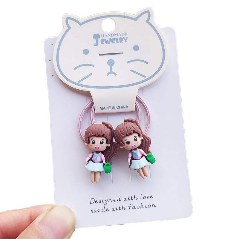 

2 шт. Милые разноцветные мультяшные головные уборы принцессы, детские эластичные резинки для волос, детские резинки для волос, аксессуары для девочек, детский головной убор