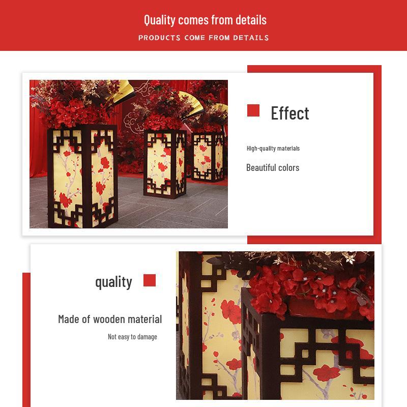 Chinese Wedding Kapok Flower Light Aisle Runner & Plum Blossom Pillar Centerpiece