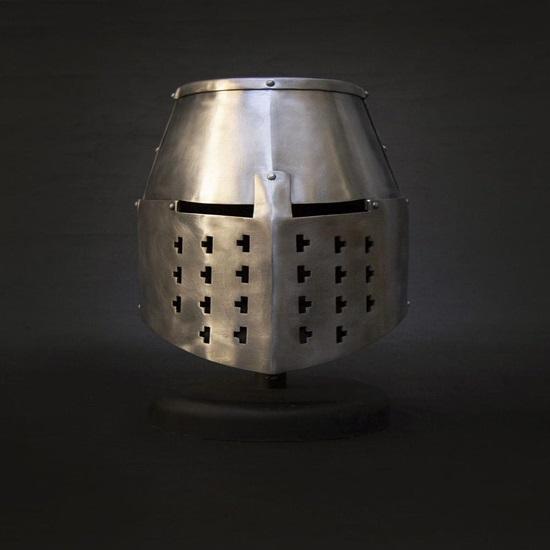 

Great Helm Bolzano Medieval Crusader Knight Helmet 14th Century Templar Armor LARP, Cosplay, Reenactment Ready