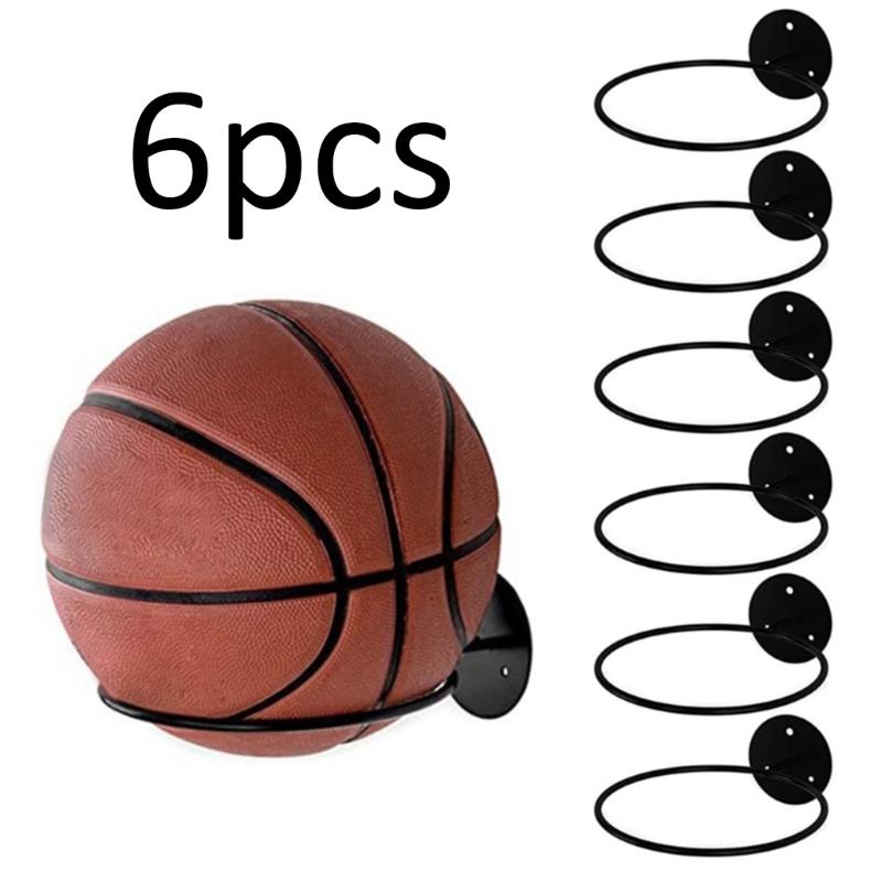 6Pcs Volleyball Wall Storage Display Football Wall Mount Ball Stand Wall Mounted
