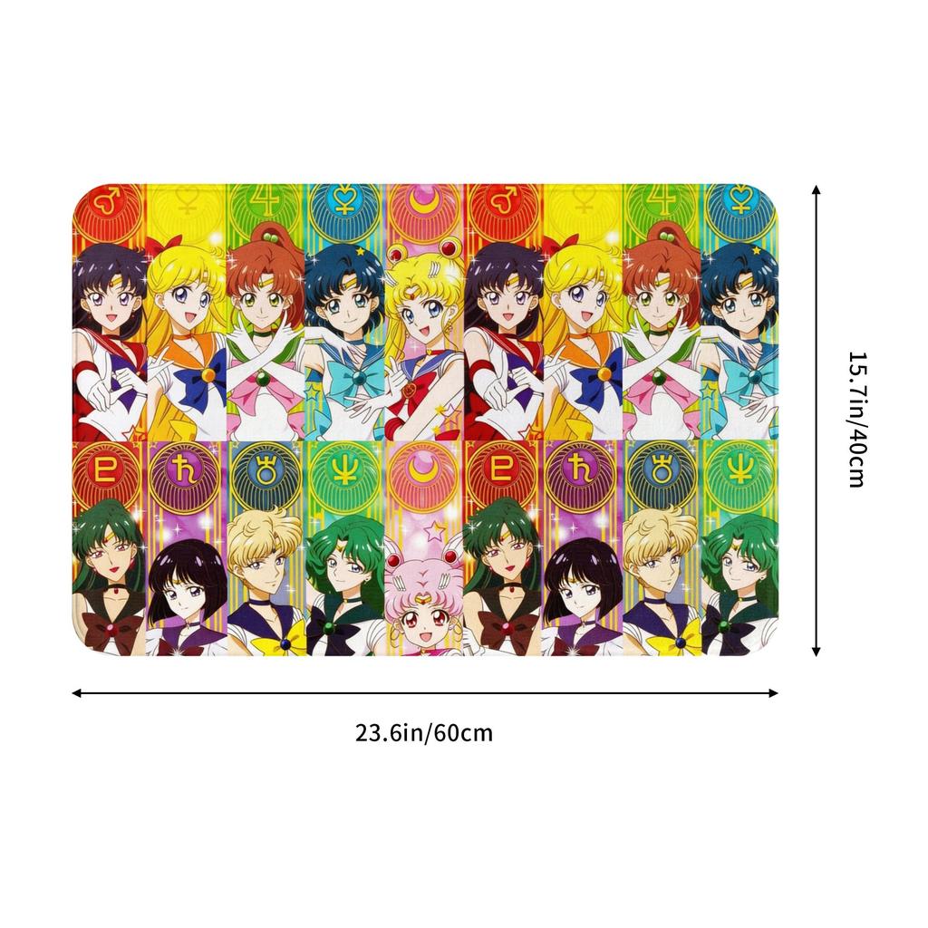 Cartoon Anime Girl Sailors Moons Floor Door Kitchen Bath Mat Anti-Slip Indoor Doormat Toilet Entrance Carpet Rug