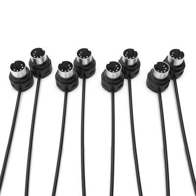 CME MIDI Cables 4-Pack 3ft 90cm 5-Pin DIN Slim-Fit Mirrored 45-Degree Angle Ultra-Slim Plugs for MIDI Interfaces Pedal Boards Keyboards
