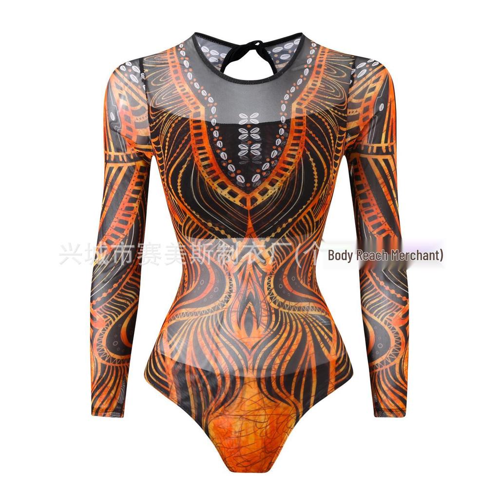 Women's Russian Mesh Sun Protection Swimsuit