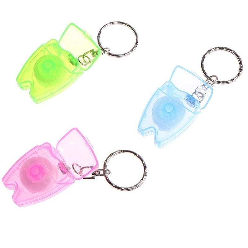 1pcs 15M Dental Floss Keychain Oral Care Flosser Teeth Cleaning Pick Oral Hygiene Health Clean Wire Portable Dental Floss