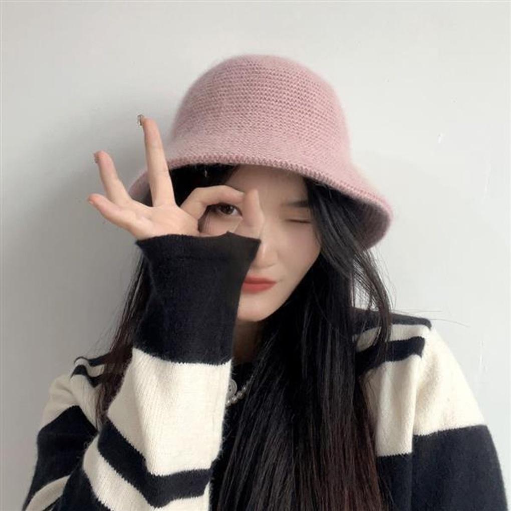 Roana Wool Bucket Hat (Pink)