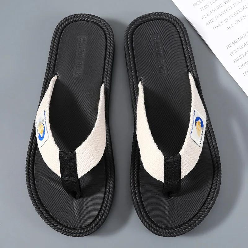 Cool Summer Slippers Flip Flops Men  Soft Comfortable Beach Sandals Outdoor Fashion Anti Slip Wear Flat Bottom Casual Shoes