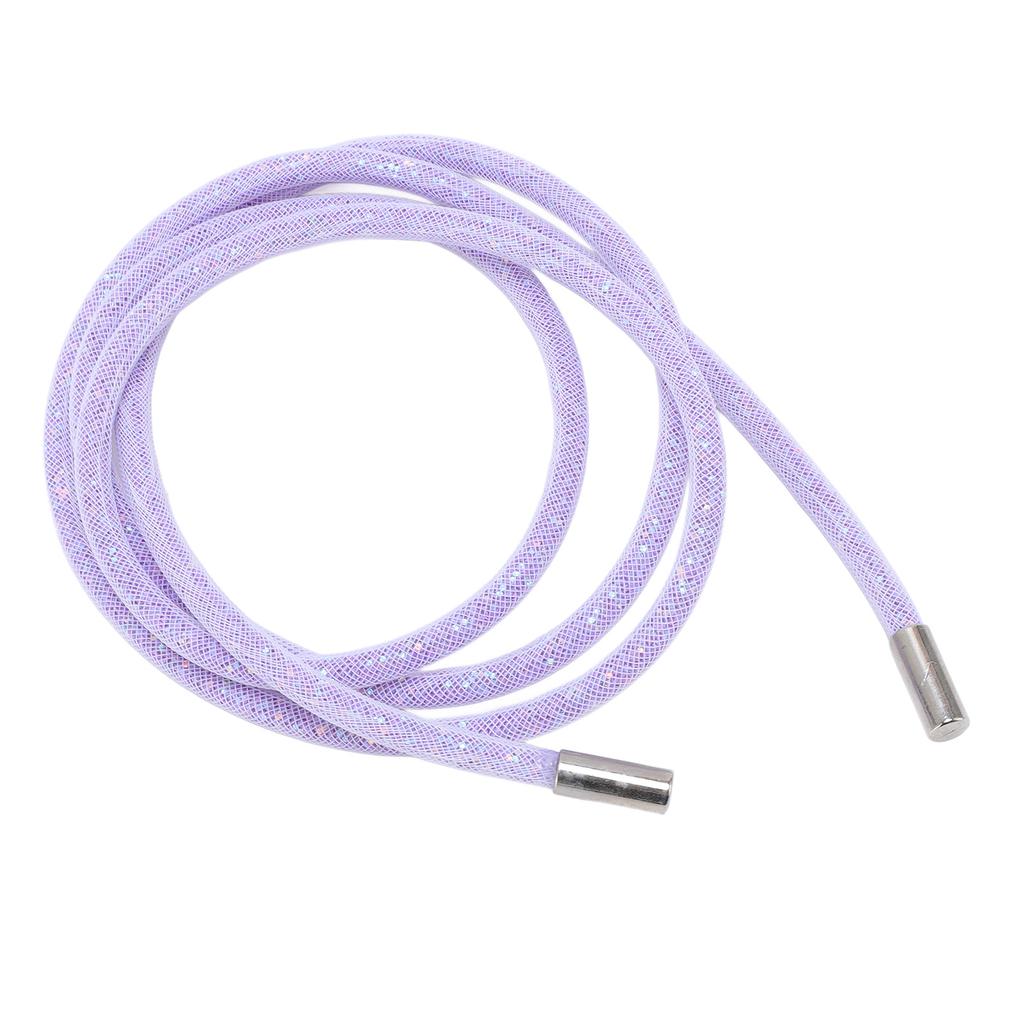 Glitter Drawstring Cord White Mesh Shiny Sequin Round String for Hoodie Clothing Shoe Sweatpants 138cm