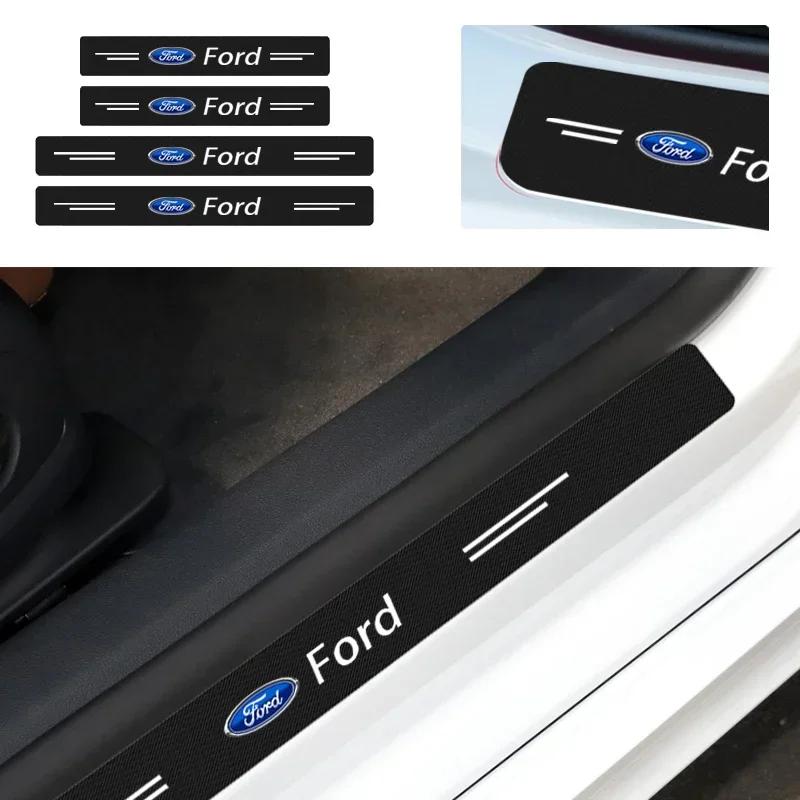 Nová 2026 Samolepka na auto Nová 2025 Horká 4ks Samolepka na prahové lišty dveří auta Pro Ford Focus C-max Fiesta Mk5 2007 2008 2009 201