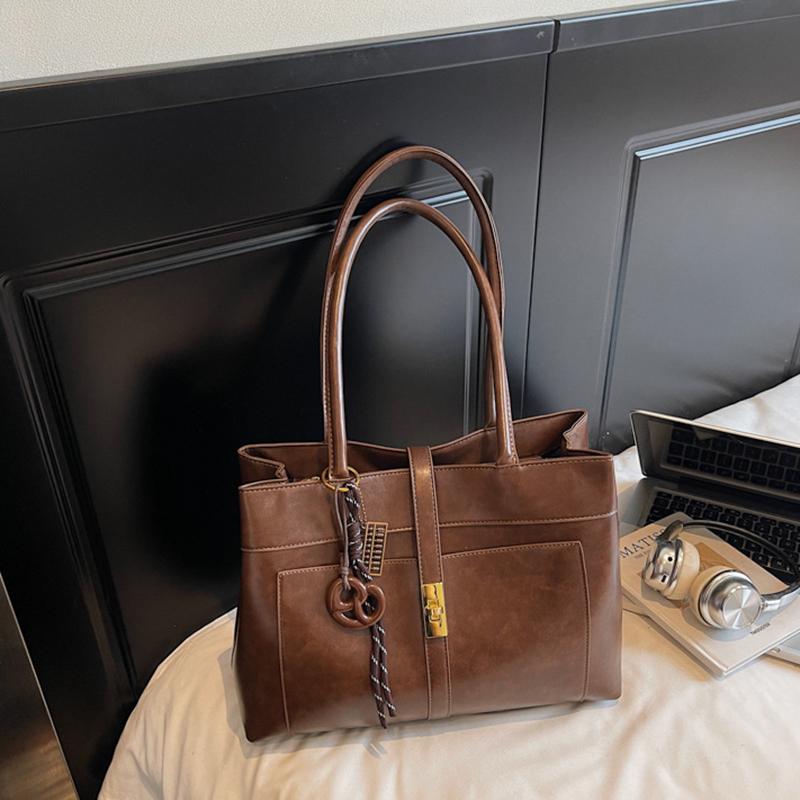 Yogodlns Geantă de mână nouă Geantă de damă Navetă Muncă Capacitate mare Geantă tote de umăr la modă Retro