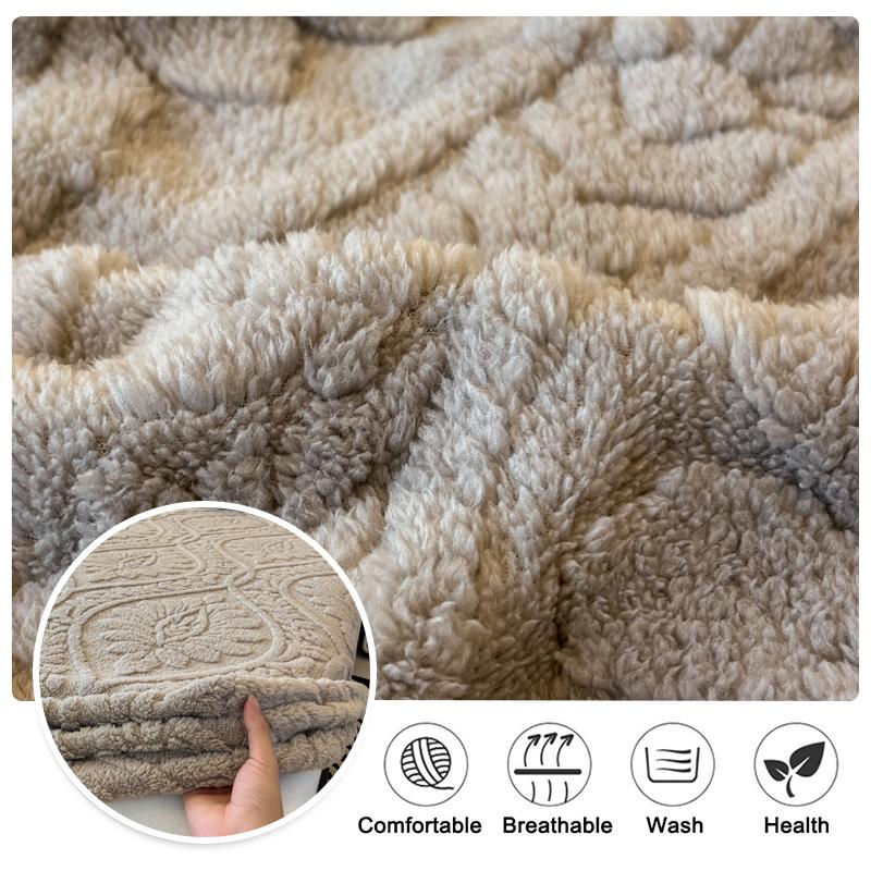 Jacquard Spannbettlaken Geprägt Warmes Plüsch Matratzenbezug Milbenabweisend Rutschfest Bettlaken Bettbezug Matratzenschutzbezug 1 Stück