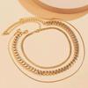Simple Jewelry Flat Snake Chain Necklace - Stainless Steel Rope Layering Design Fashionable Accessory for Women Gift