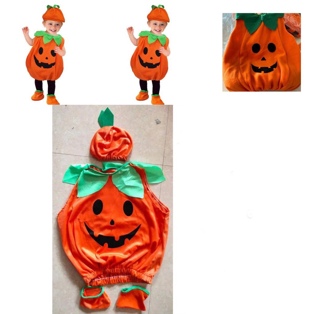 Vibrant Orange Pumpkin Fancy Dress For Children Halloween Celebration Events