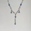 Adjustable Length Blue Plum Flower Necklace Comfortable Lightweight Neckchain Trendy Accessory for Casual Outfits