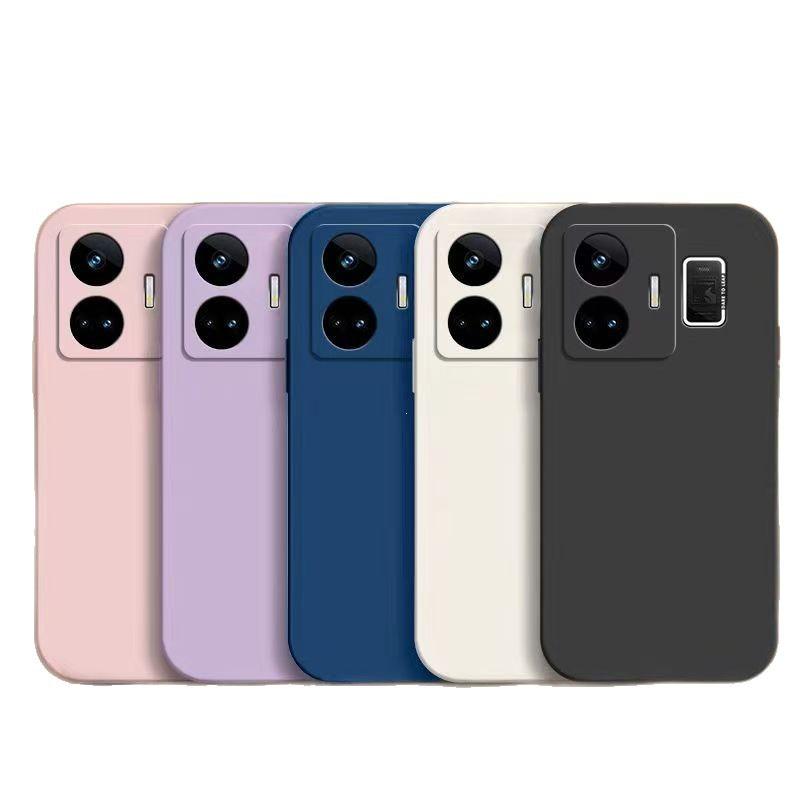 Realme GT Neo 5 Plain Color Liquid Silicone Case - Full Coverage, Anti-Drop, Soft, Straight Edge Design