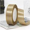 Gift Satin Ribbons Wholesaler 1inch  100% Polyester  Christmas Ribbon  Gold Wired  Edged Satin Ribbon  Roll Accept Print Logo