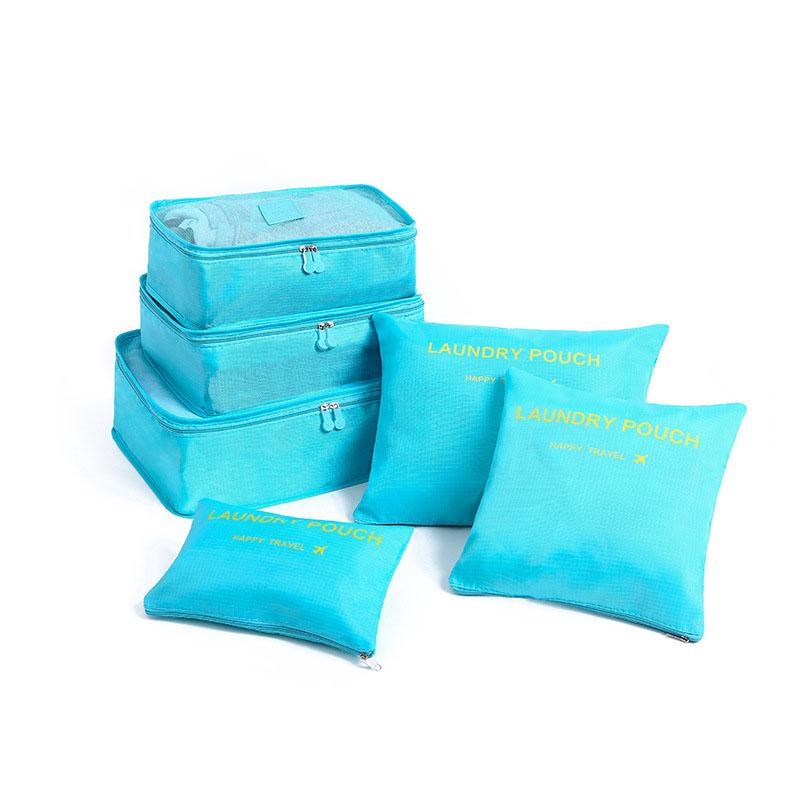 6 Pieces/set Travel Bag Clothes Shoe Organizer Traveling Compression Packing Cubes Suitcase Luggage Organizers Home Storage