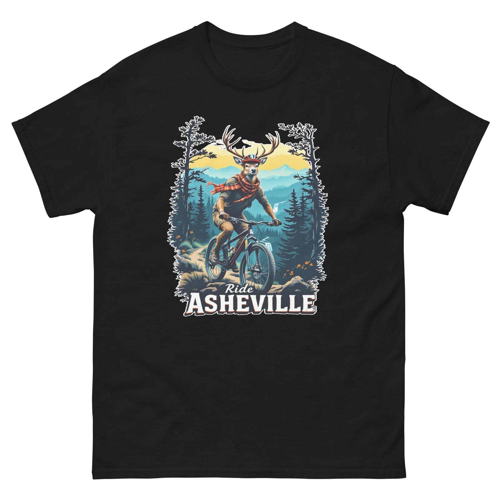 Ride Asheville Reindeer Fun USA Bike Cycling Animal T-Shirt 3XL