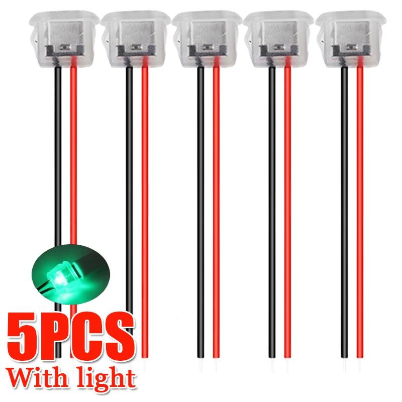 2-Pin USB Type-C Female Connector Input Charging Socket Waterproof Power Port 3A Female Chassis Connector with LED Lights