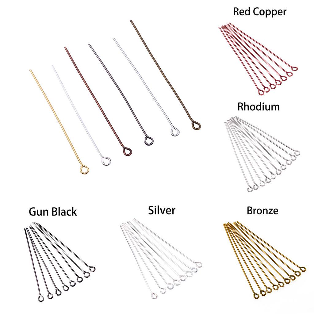 100-200pcs Eye Head Pins 20 25 30 35 40 45 50 mm Eye Pins Findings For Diy Jewelry Making Jewelry Accessories Supplies