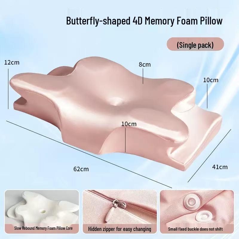 Ergonomic Memory Foam Butterfly Cervical Pillow for Side Sleepers
