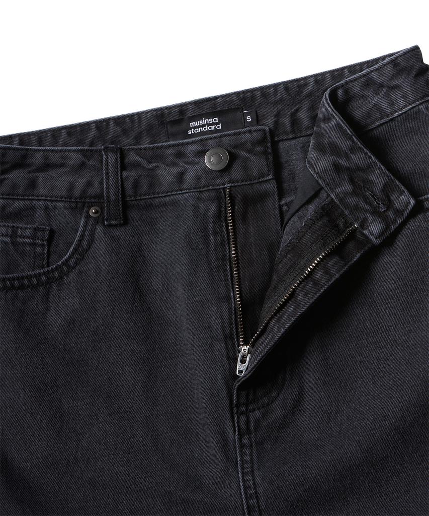 MUSINSA STANDARD WOMAN Women'S Denim Midi Skirt [Washed Black]