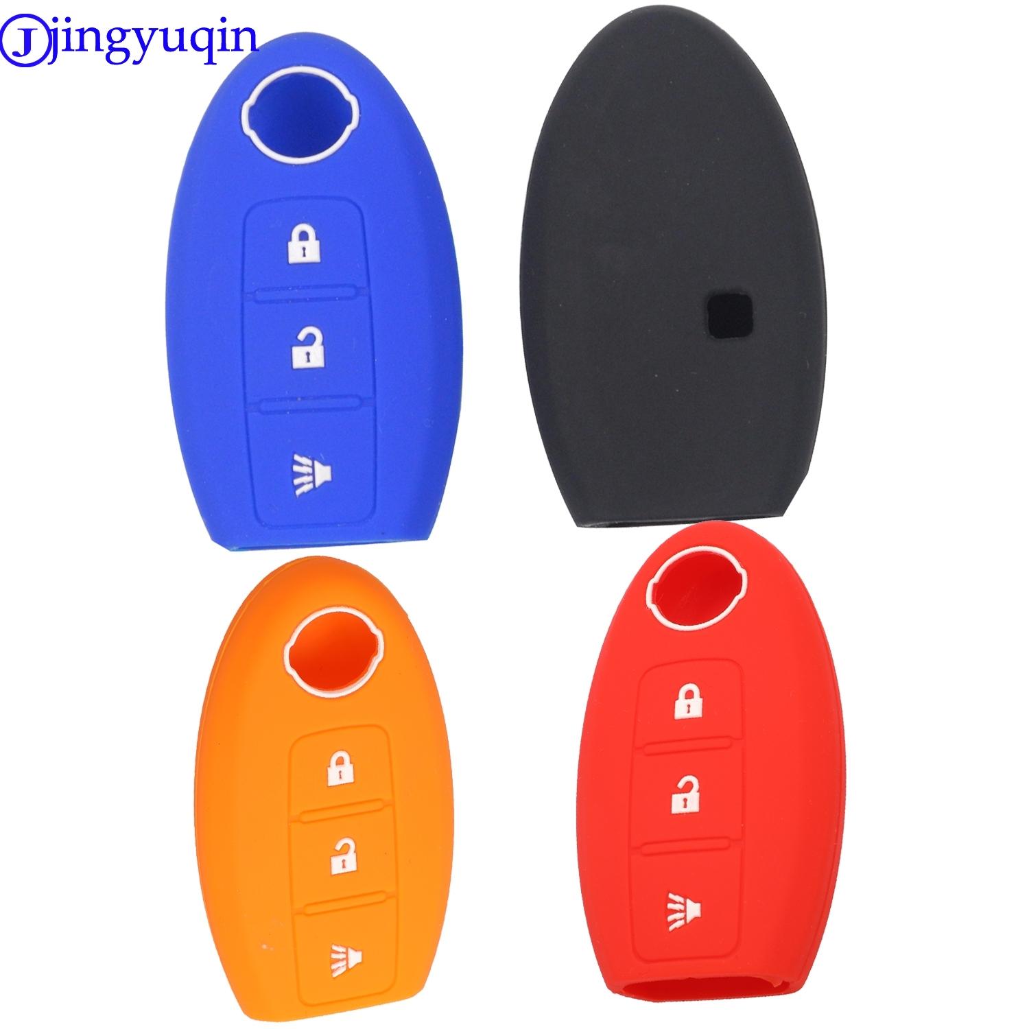 

jingyuqin Remote 3B Silicone Car Key Cover Case For Nissan Qashqai Skyline Juke Alissa X-Trail Keyless Micra Murano Juke Alissa червоний