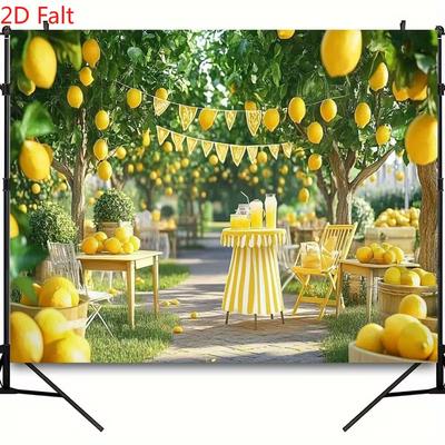 2D Fresh Lemon Orchard Backdrop for Photo Shoot Summer Party Lemonade Stand Background
