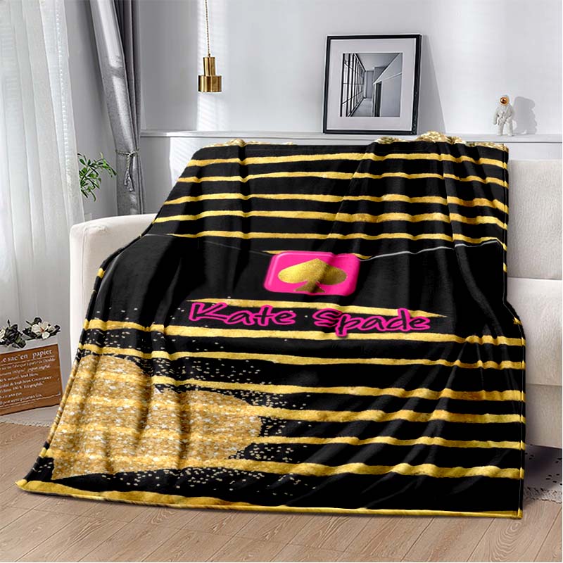 2026 New Fashion K-Kate-Spade Printed Blanket Sofa Bed Bedroom Living Room Portable Warm Extra Large Picnic Soft Blanket Stay