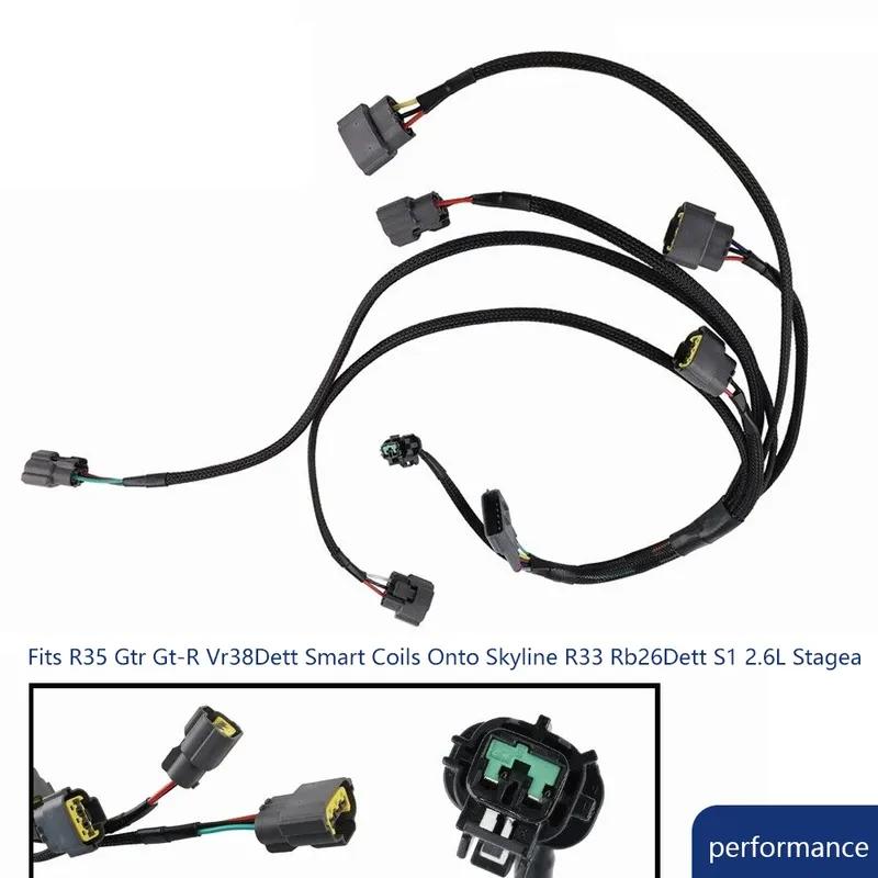 Direct-Fit R35 Ignition Coil Pack Wiring Conversion Harness Kit for Nissan Skyline R33 GTR RB26DETT RB26