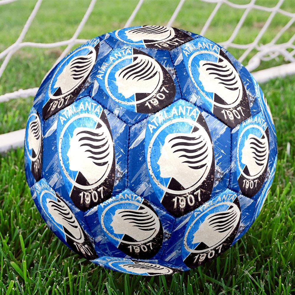 Atalanta BC Size 5 Soccer Ball, Machine-Stitched PVC, Durable & High Bounce, All Ages Fit, Fan Merchandise, Matches & Outdoor Use.