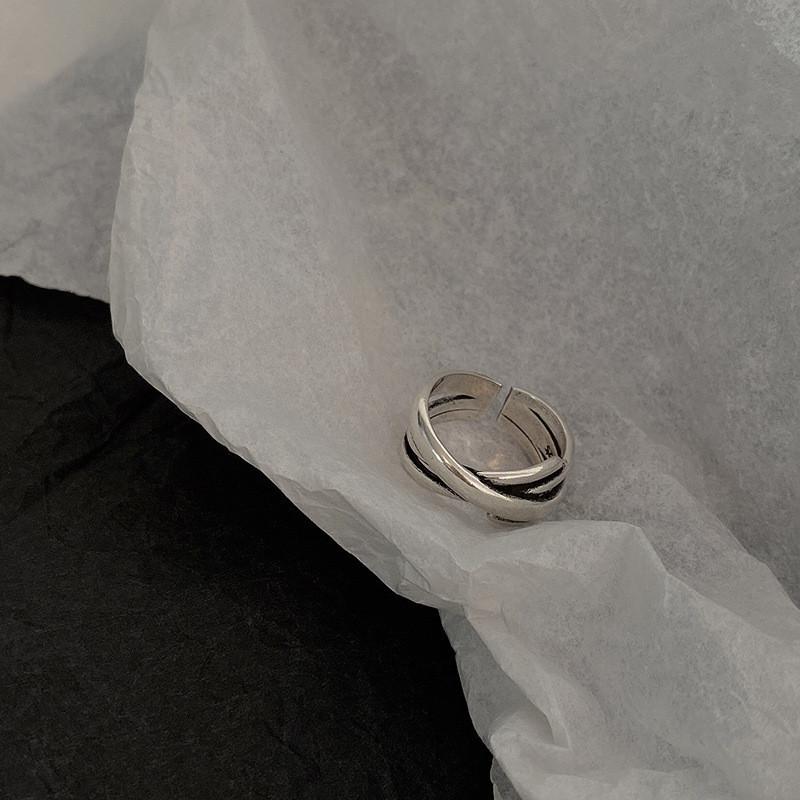 

Серебряное Изысканное Кольцо 925 пробы для Женщин Регулируемый Размер Вдохновленный Корейским Стилем Модный Аксессуар Рука J264