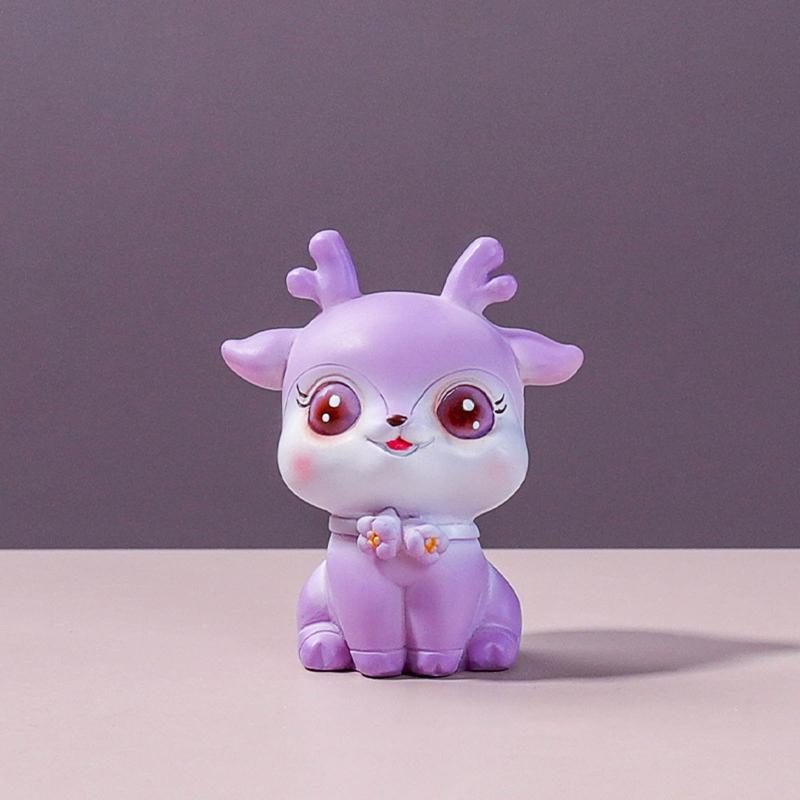 Resin Deer Figurine Statues Deer Dashboard Decorations Car Home Office Decor Craft Gifts Christmas Ornaments 8 Styles