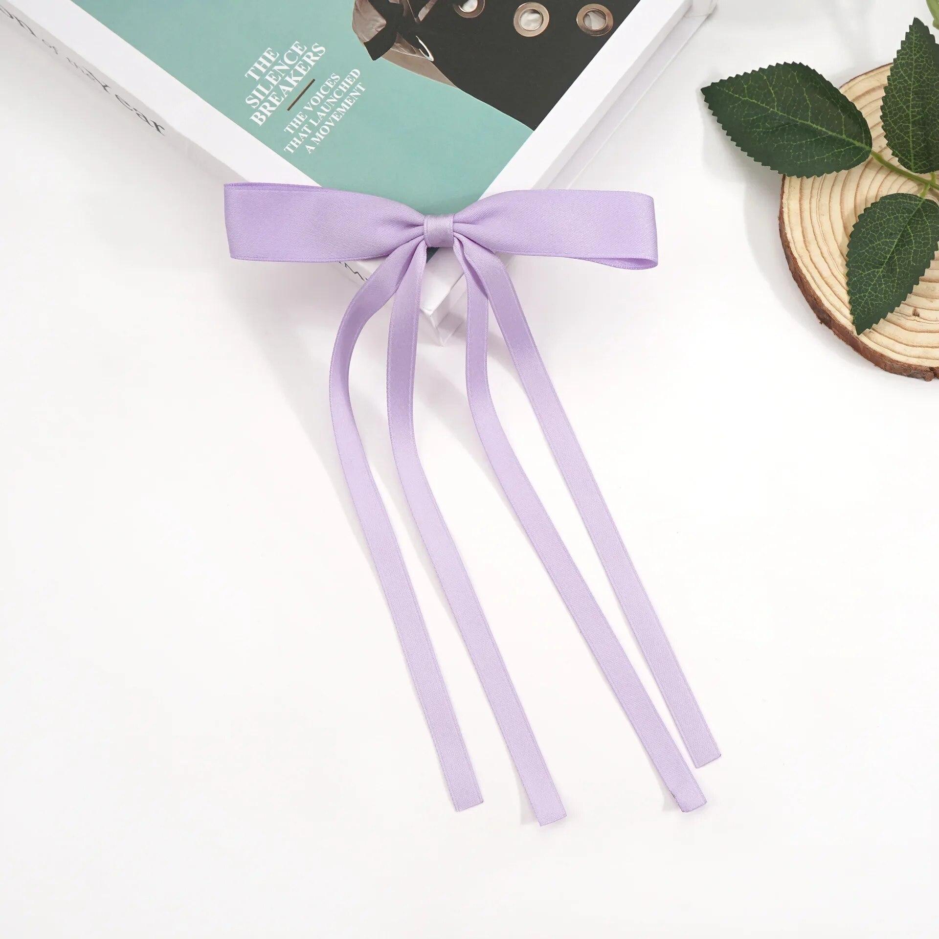 

Винтажные заколки для волос с милым бантом, элегантные женские и женские длинные заколки с лентой, повседневные подарки для вечеринок, свадебные украшения, модные стильные аксессуары